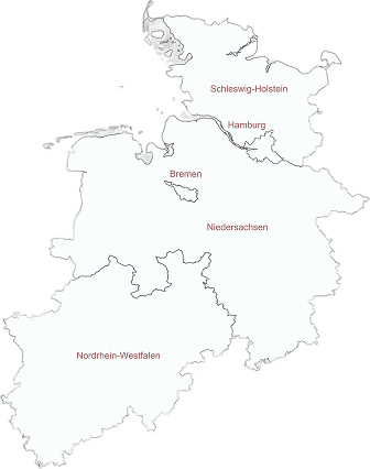 Karte von Nordwestdeutschland